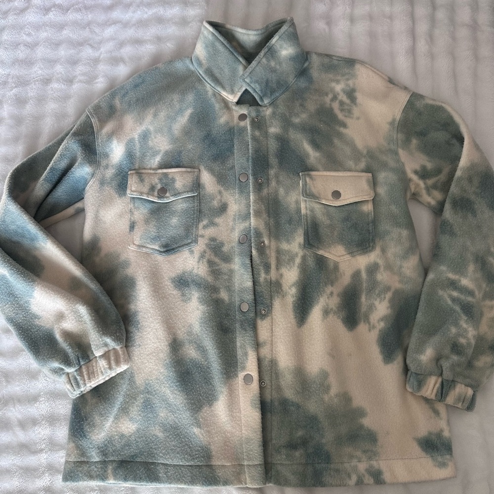 Abound Blue and Cream Fleece Jacket